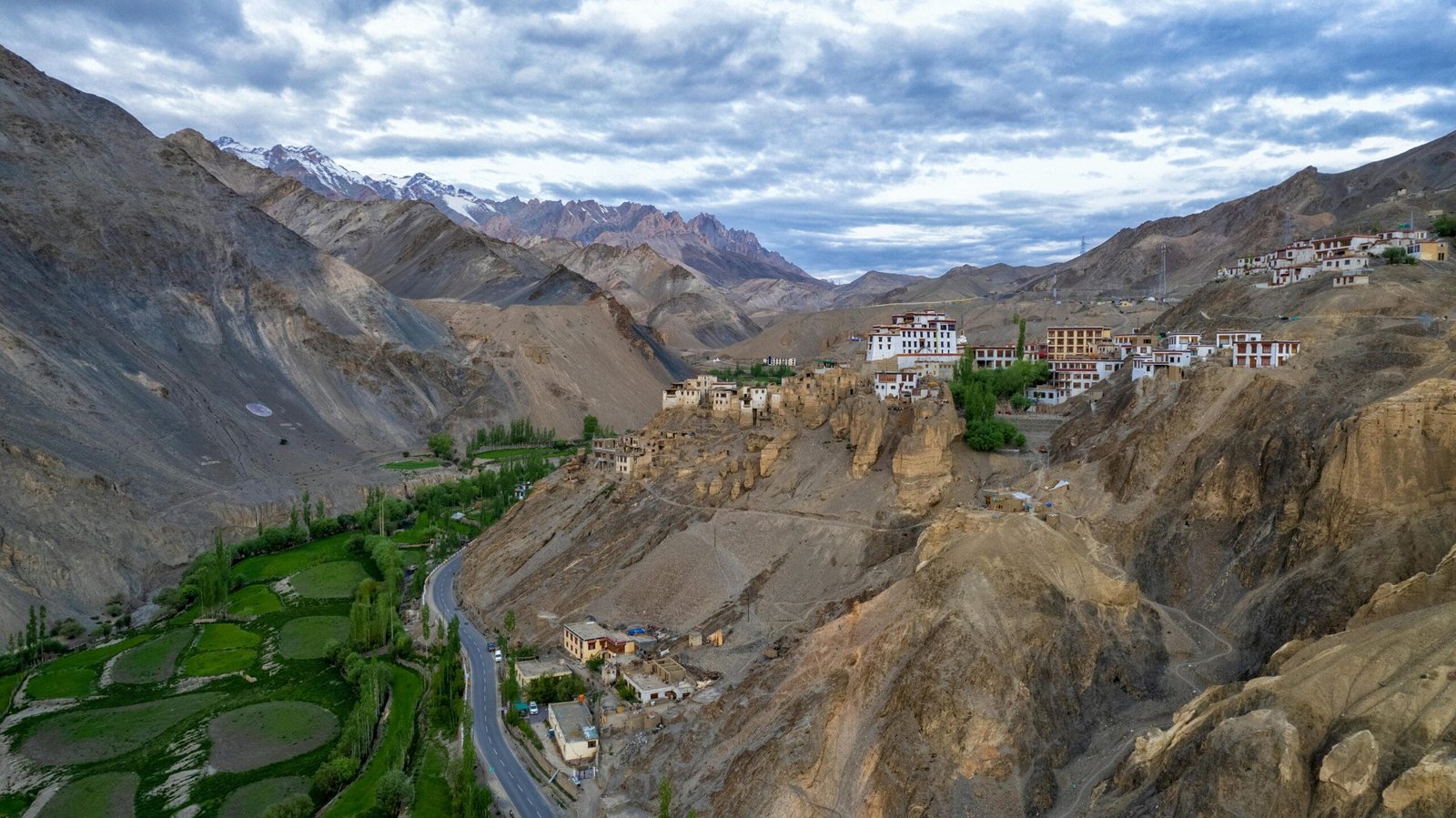 A breathtaking view of Lamayuru Monastery nestled in the rugged landscape of Ladakh.